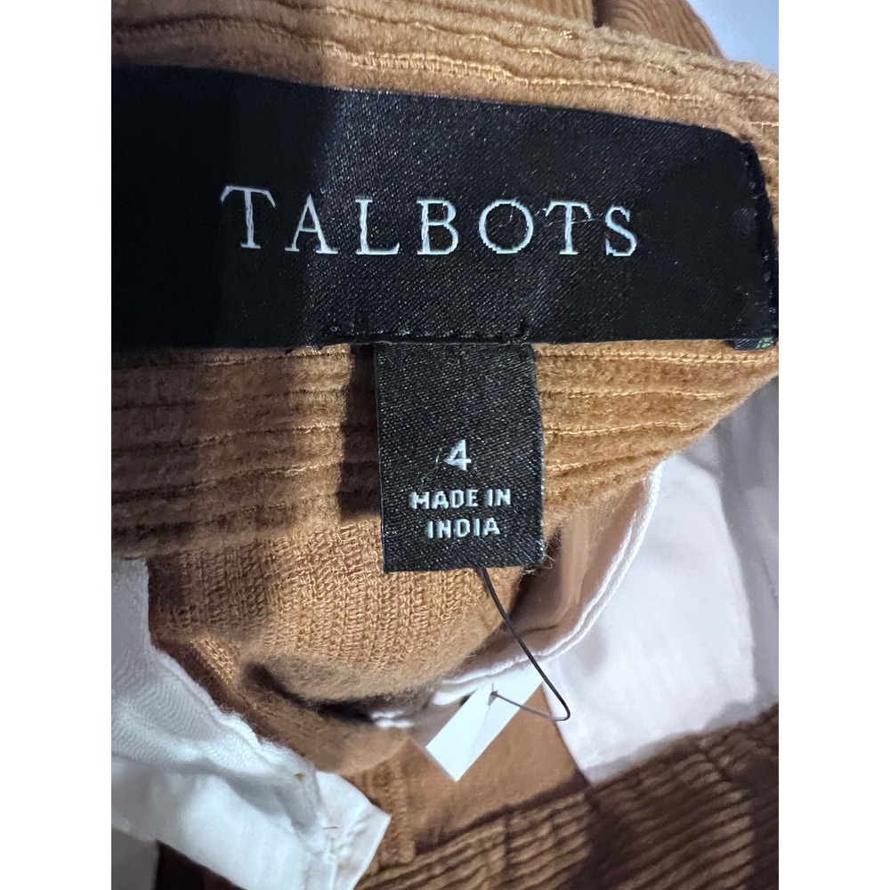 Talbots Brown Corduroy Mini Skirt Womens 4 Caramel Tan Cotton Straight Fall - Picture 3 of 4